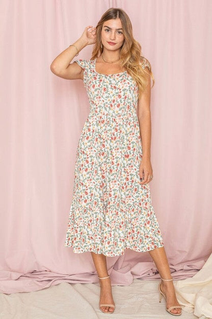 Flutter Sleeve Ditsy Floral Sundress EG fashion 