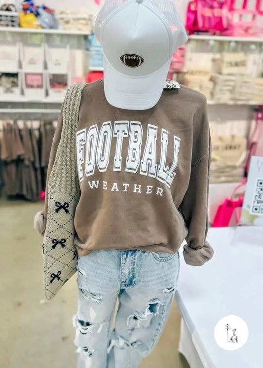 Football Weather Puff Print Sweatshirt graphic sweatshirt Poet Street Boutique Small
