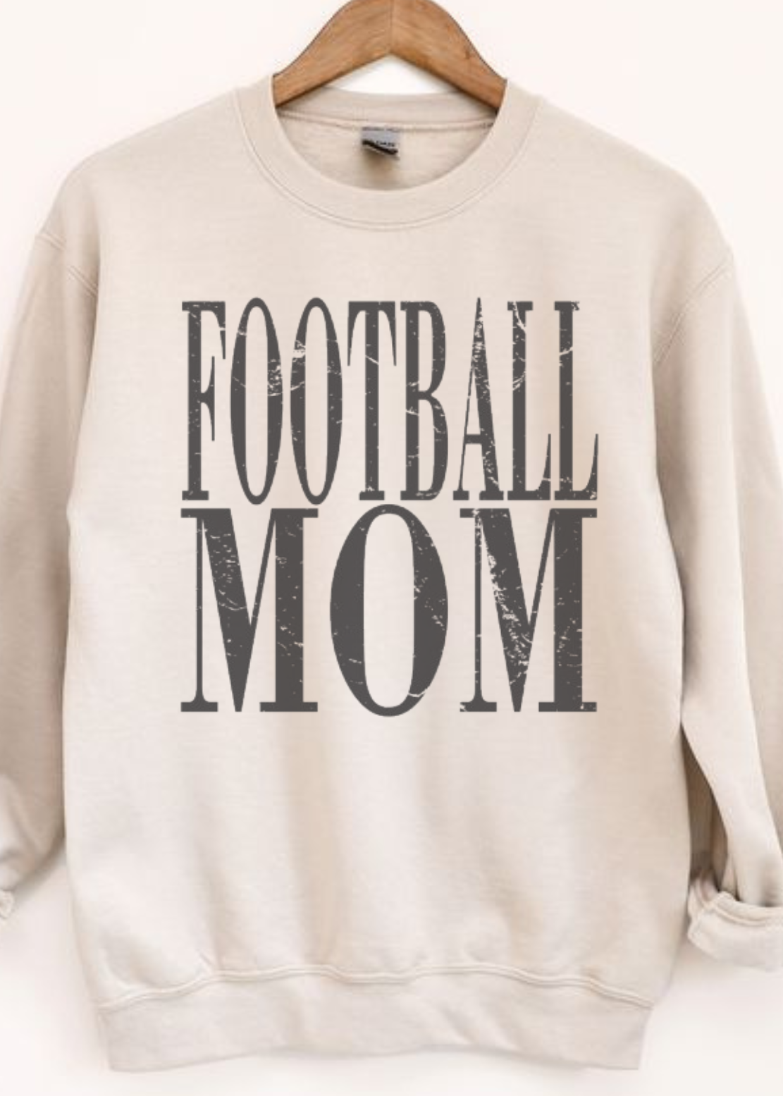 Distressed Football Mom Crewneck Sweatshirt
