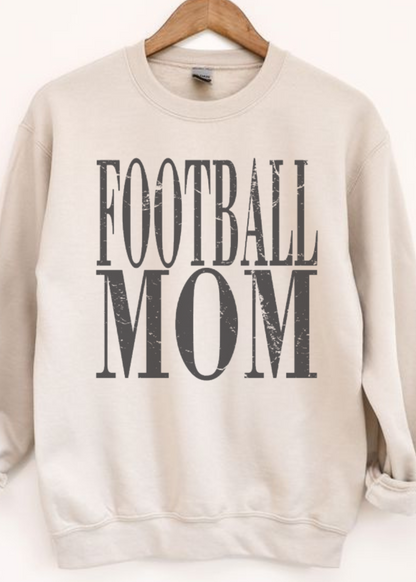 Distressed Football Mom Crewneck Sweatshirt