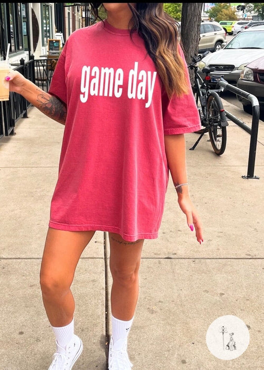 Game Day Graphic Tee graphic tee Poet Street Boutique Crimson Small 