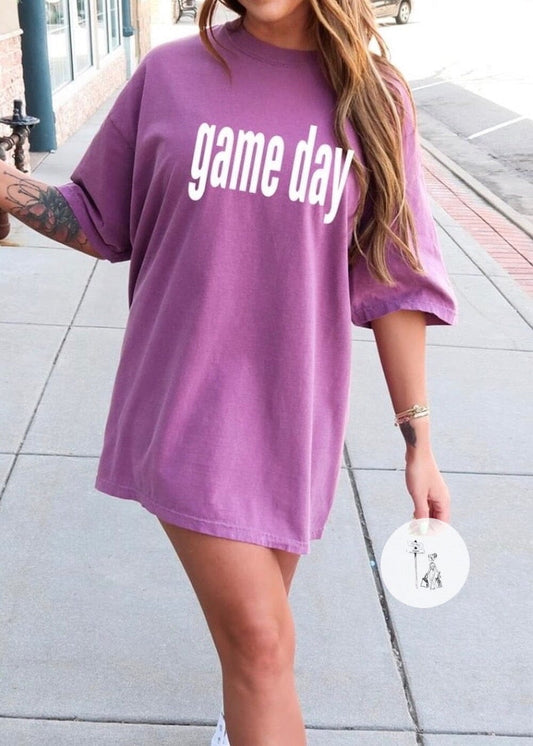 Game Day Graphic Tee graphic tee Poet Street Boutique Purple Small 