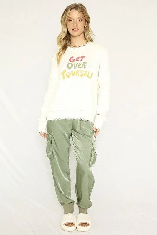 Get Over Yourself Spring Sweater Graphic Get Over Yourself Sweater Miss Sparkling
