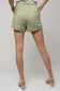 Gilli Elastic Waist Front Pocket Roll-Up Shorts linen blend shorts Gilli 