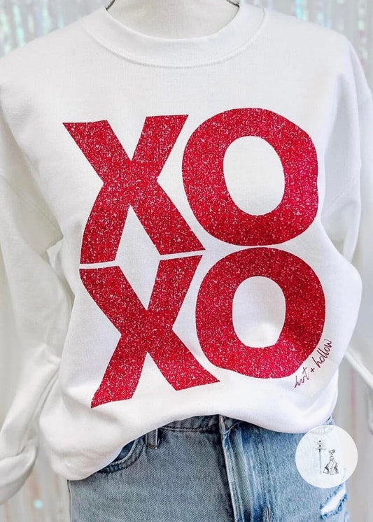 Glitter XOXO Sweatshirt XoXo glitter sweatshirt Poet Street Boutique 