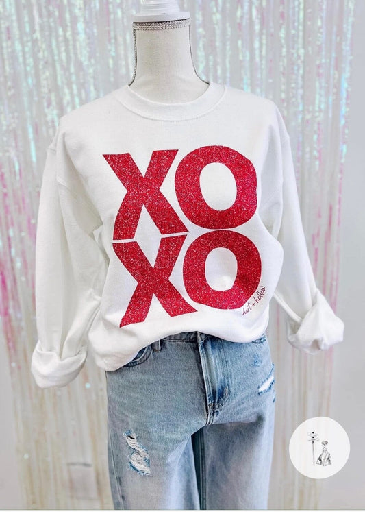 Glitter XOXO Sweatshirt XoXo glitter sweatshirt Poet Street Boutique S 