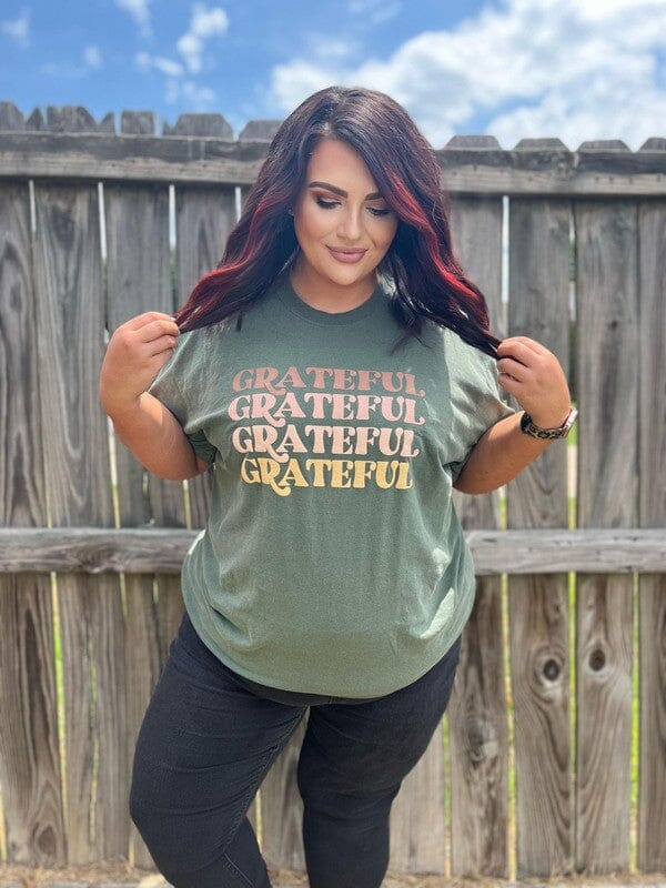 Grateful On Repeat Tee graphic tees Poet Street Boutique 
