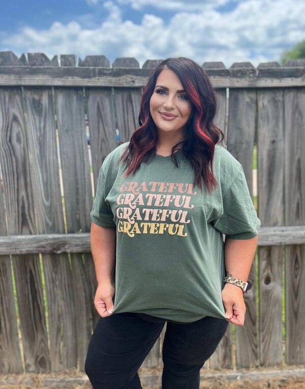 Grateful On Repeat Tee graphic tees Poet Street Boutique 