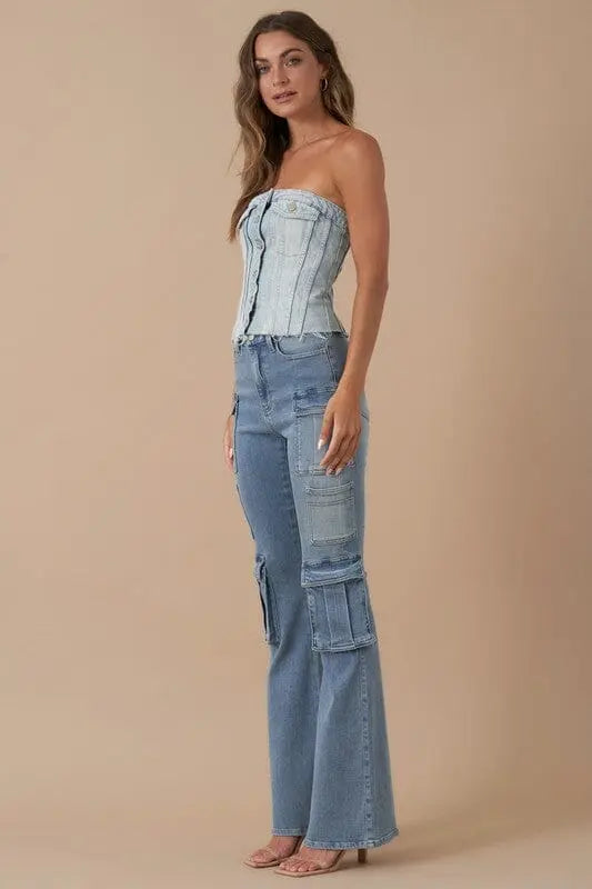 HIGH RISE CARGO BOOT JEANS Insane Gene