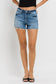 High Rise Raw Hem Denim Shorts VERVET by Flying Monkey STAY READY S 