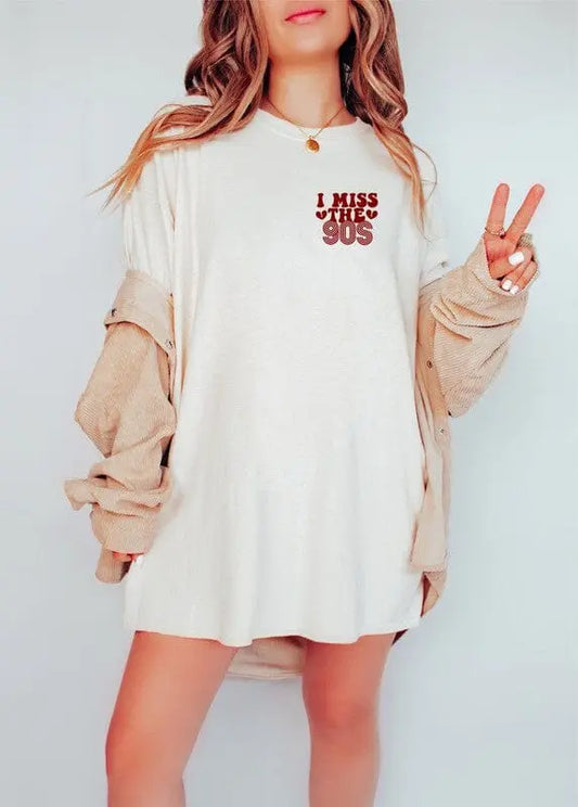 I Miss The 90s Softstyle Tee 90's graphic tee Poet Street Boutique Cream XS
