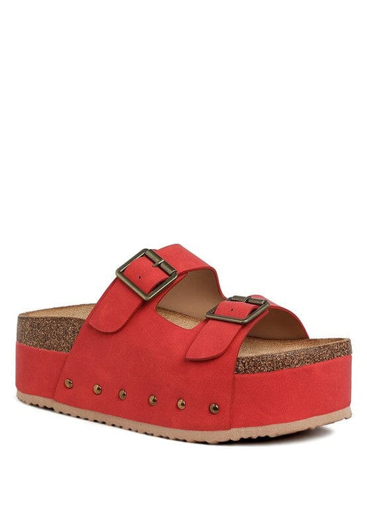 Impala Studded Faux Leather Slip Ons Rag Company Red US-5 / UK-3 / EU-36 