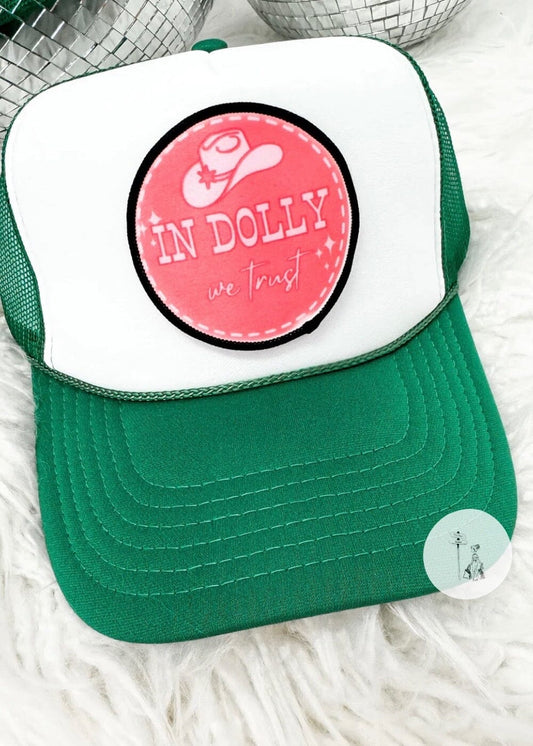 In Dolly We Trust Trucker Hat Dolly trucker hat Poet Street Boutique 