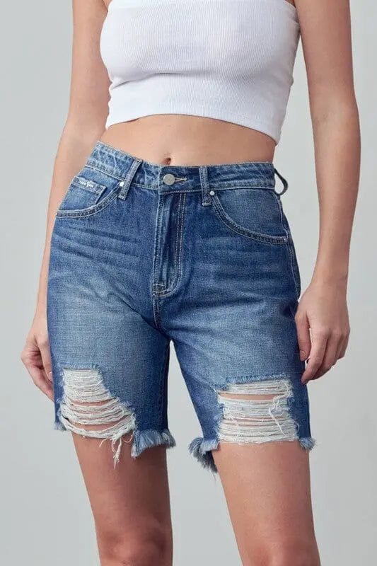 Insane Gene HR Ripped Bermuda Denim Shorts bermuda denim short Denim Lab USA