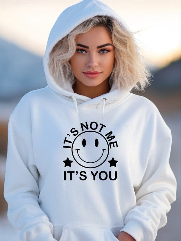 It's Not Me, It's You Hoodie graphic sweatshirt Poet Street Boutique White L 