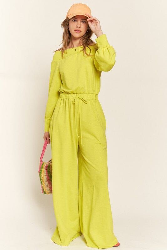 Jade By Jane One Shoulder Terry Jumpsuit terry jumpsuit Jade By Jane Lime S 