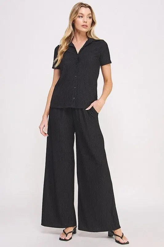 Jade By Jane Textured Blouse and Pant Set 2 piece pant set Jade By Jane