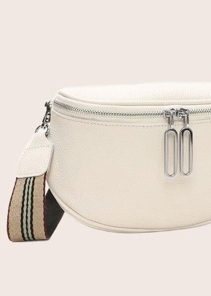 Jensyn Genuine Leather Sling Crossbody Bag Dani & Em Cream 1 