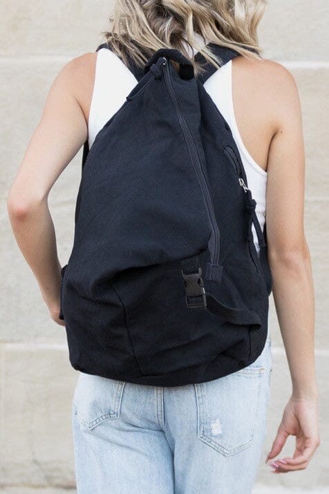 Kai Asymmetric Canvas Backpack Aili's Corner Black OneSize 