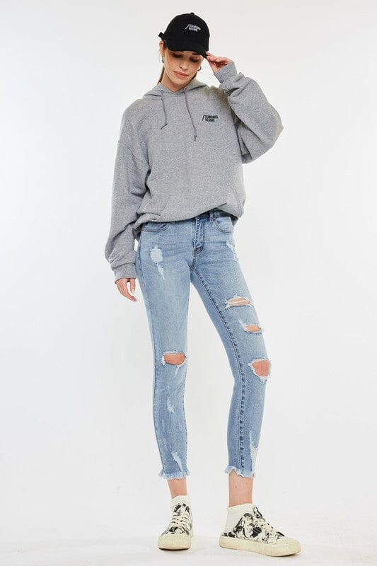 Kan Can USA MR Distressed Ankle Skinny Jeans distressed ankle jeans Kan Can USA As Shown 1/24 