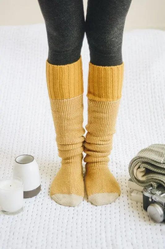 Knitted Lounge Socks Socks Poet Street Boutique Mustard Default