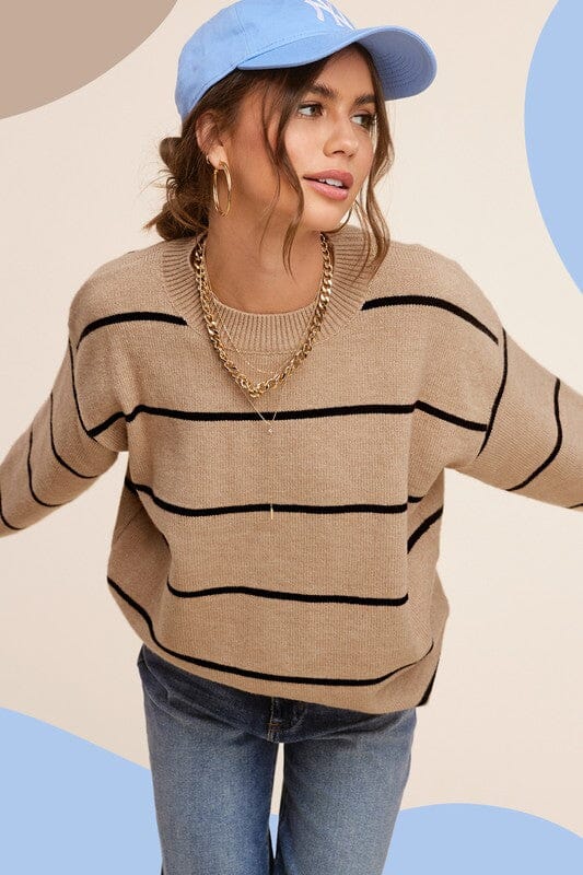 La Miel Eunice Sweater striped sweater La Miel COOKIE DOUGH S 