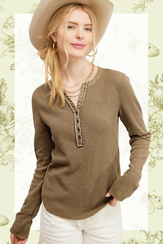 Waffle Knit Sweater in Brown - Usolo Outfitters