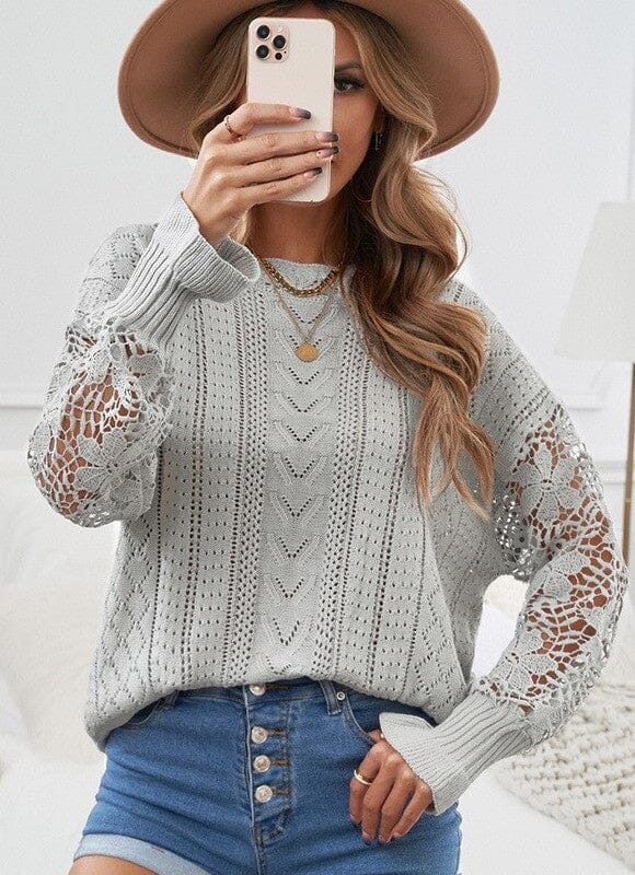 Lacey long sleeve top Miss Sparkling grey S 