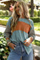 Lantern Sleeve Striped Color Block Tunic color block striped shirt Poet Street Boutique teal S 