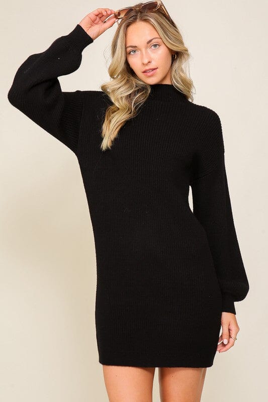Last Night Sweater Dress sweater dress Lumiere Black XS 