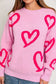 Le Lis Two Tone Pink Heart Sweater heart sweater LE LIS 