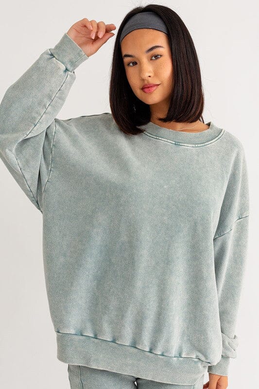 Le Lis Washed Oversized Pullover washed pullover sweatshirt LE LIS 