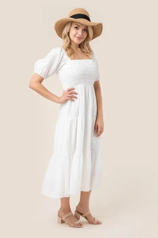 Lilou Puff Sleeve Tiered Maxi Dress Lilou Puff Sleeve Tiered Maxi Dress Lilou 