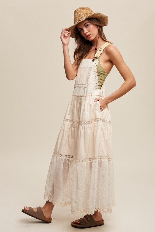 Listicle Laced and Tiered Overall Maxi Dress overall Dress Listicle 