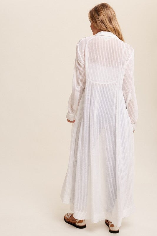 Listicle Long Button Down Shirt Maxi Cover Dress cover up Listicle 