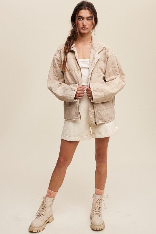 Listicle Quilted Denim Jacket qulted denim jacket Listicle 