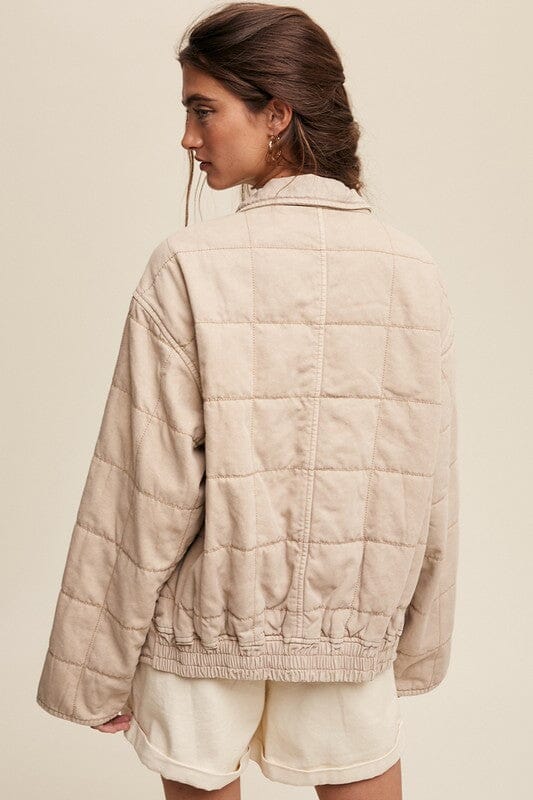 Listicle Quilted Denim Jacket qulted denim jacket Listicle 
