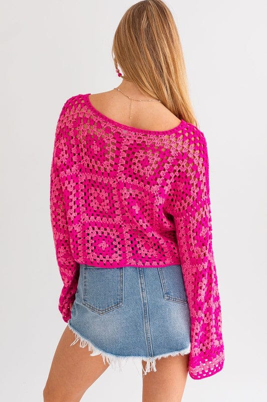 Long Sleeve Crochet Top LE LIS 