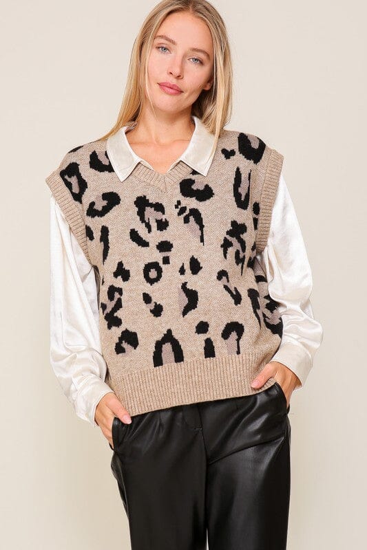 Loungy Leopard Vest sweater vest Lumiere 