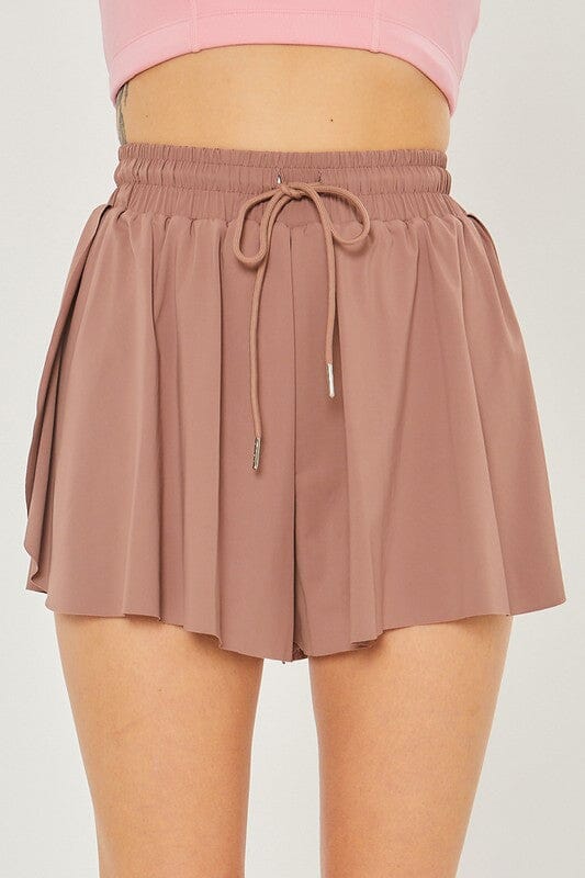 Love Tree Activewear Two In One Drawstring Shorts Love Tree TAUPE S 