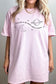 Love You To The Moon and Saturn Oversized Tee ROSEMEAD LOS ANGELES CO PINK S/M 