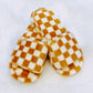 Luxe Lounge Checker Cozy Slippers Ellison and Young Sweet Brown S/M 