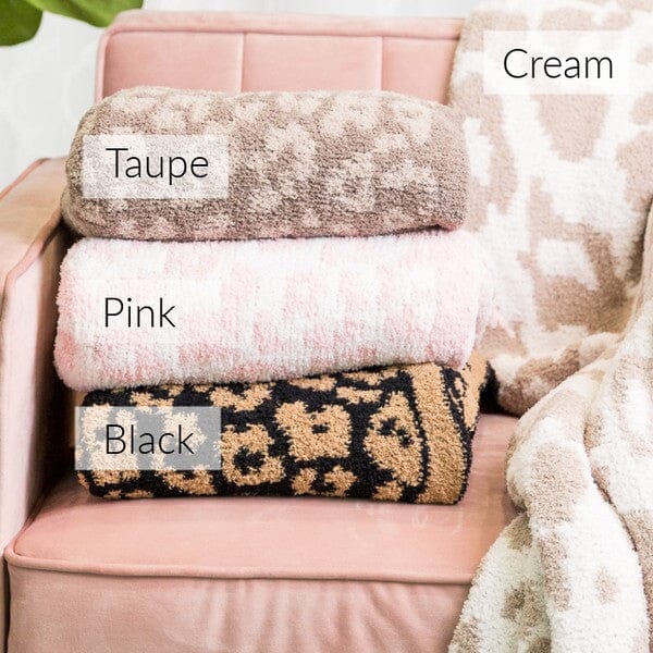 Luxe Super Soft Leopard Print Comfy Throw throw blanket Poet Street Boutique Black 1 