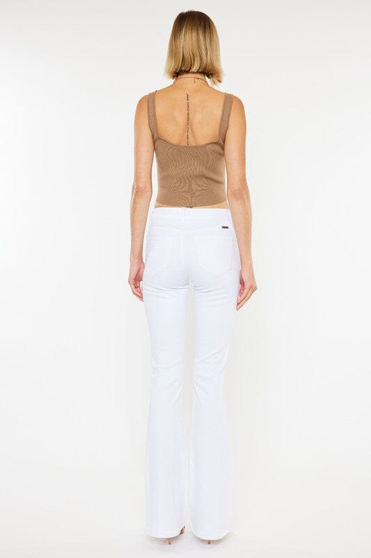Mid Rise White Flare Jeans Kan Can USA 