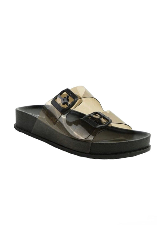 Minata Buckled Slide Sandals flatbed sandals London Rag Black 5 