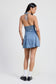 MINI HALTER NECK DENIM DRESS Emory Park 