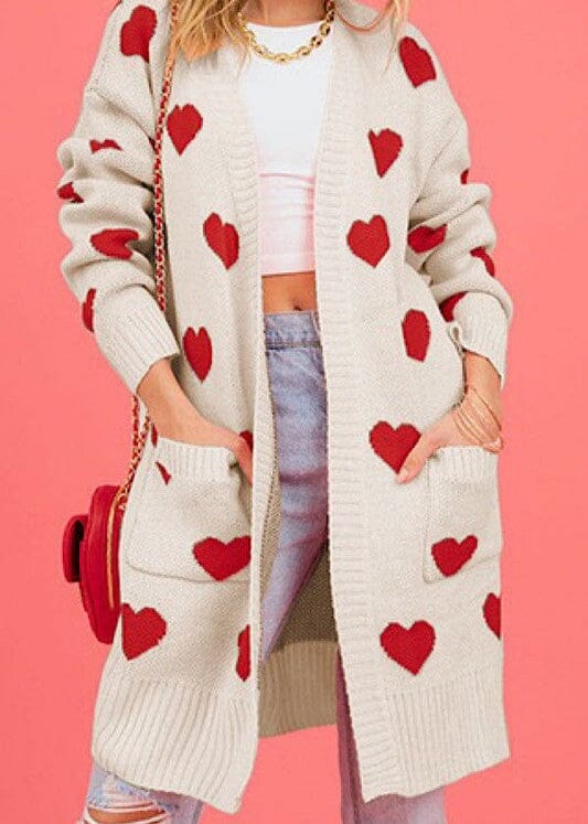 Miss Sparkling All Over Heart Cardigan heart filled cardigan Miss Sparkling 