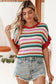 MultiColor Stripe Ruffle Short Sleeve Sweater Multi Color Stripe Ruffle Short Sleeve Sweater Poet Street Boutique 