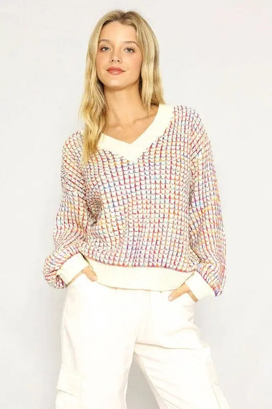 Multicolored knit sweater Miss Sparkling RAINBOW MULTI S