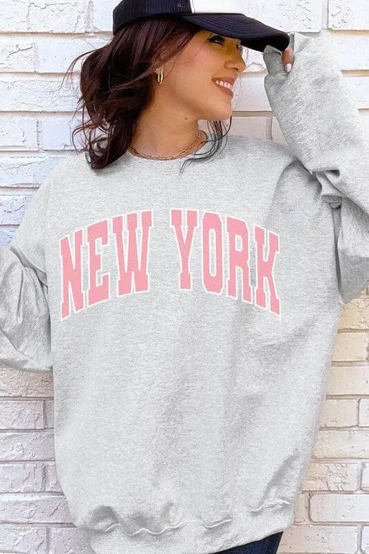 New York Oversized Graphic Sweatshirt graphic sweatshirt Poet Street ASH S